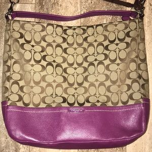 Purple Coach Purse w/ Wristlet